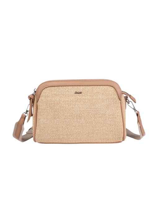 Női crossbody táska, vászon és műbőr, R240198 khaki