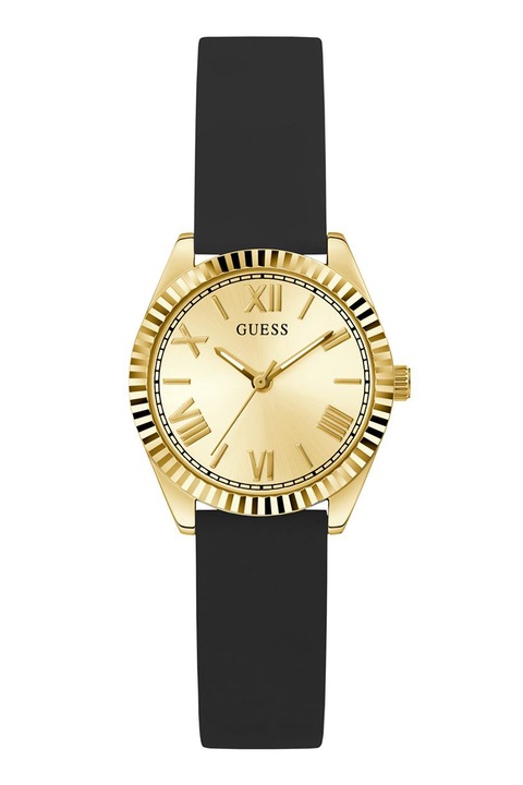GUESS, Kvarc karóra szilikonszíjjal, Fekete