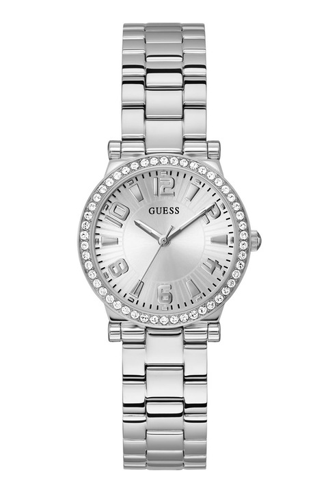 GUESS, Часовник с кристали, Сребрист