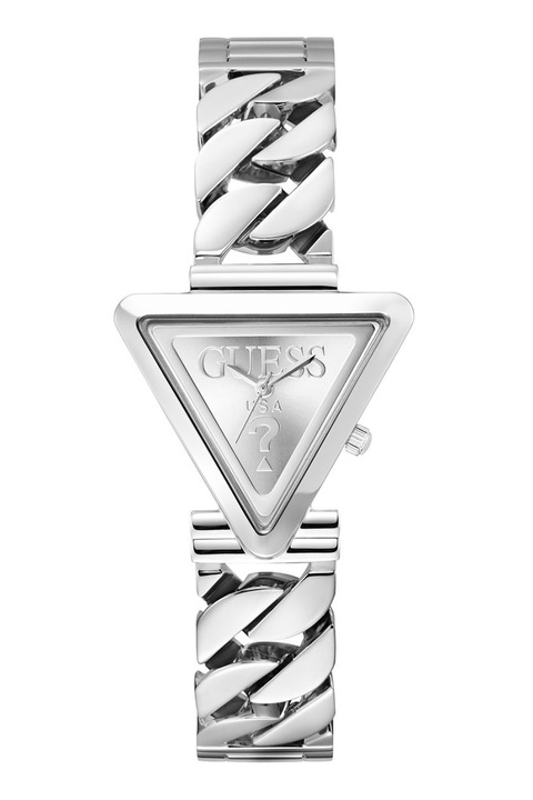 GUESS, Триъгълен кварцов часовник, Сребрист