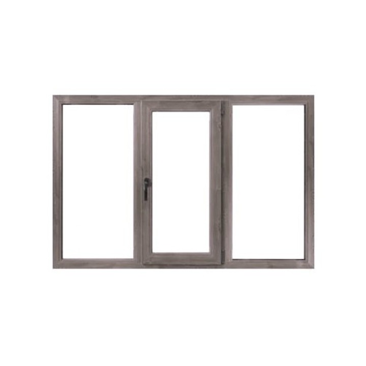 Fereastra PVC, Tamistef, profil Selective 6 camere, 3 canate, stejar antik, dubla deschidere stanga, 1850x1150