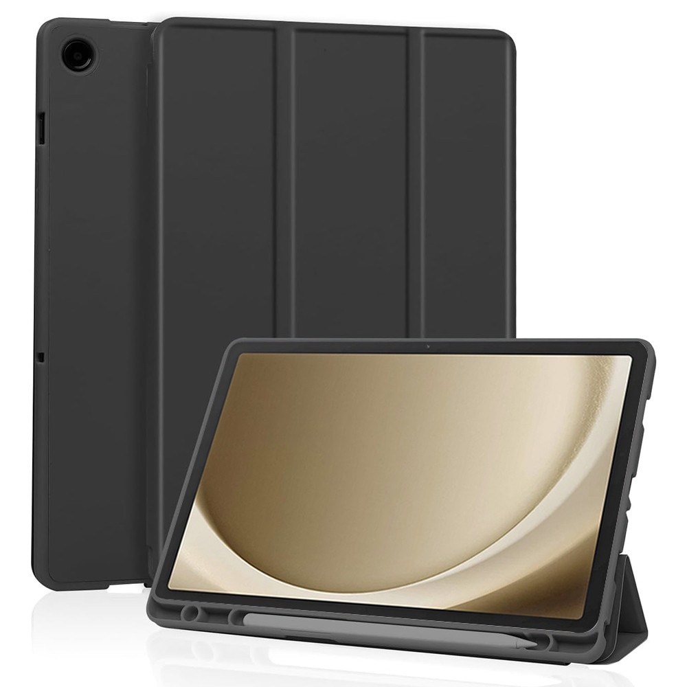 Husa pentru Samsung Galaxy Tab A11 Plus 11 inch Soft Shell cu functie wake-up/sleep si compartiment pentru stylus, tip stand - negru