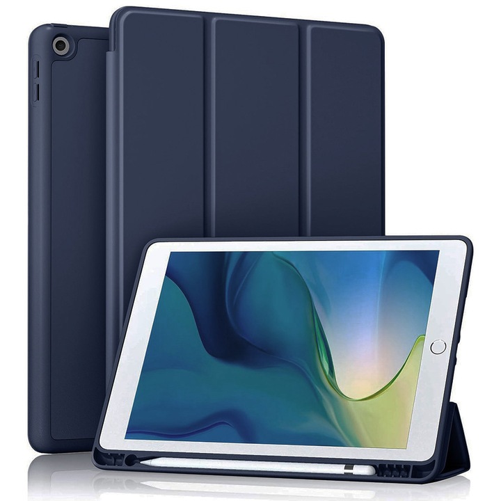Husa Protectie pentru iPad 10.2 2019/2020/2021, B59, TPU, Dark Blue