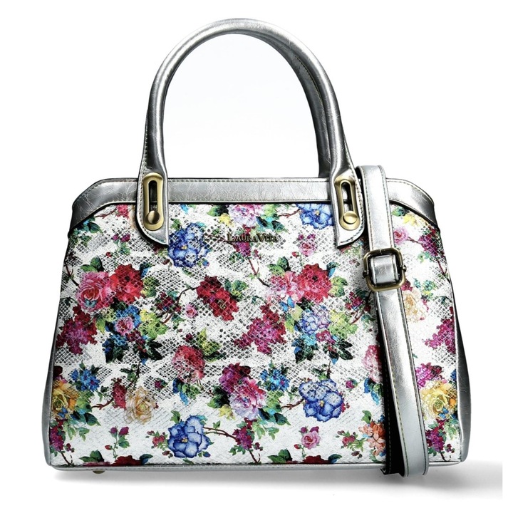 Laura Vita elegáns női táska, Fehér, 30 x 25 x 10