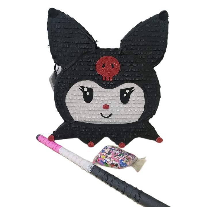 Pinata model Kuromi, 45 cm, alb+negru