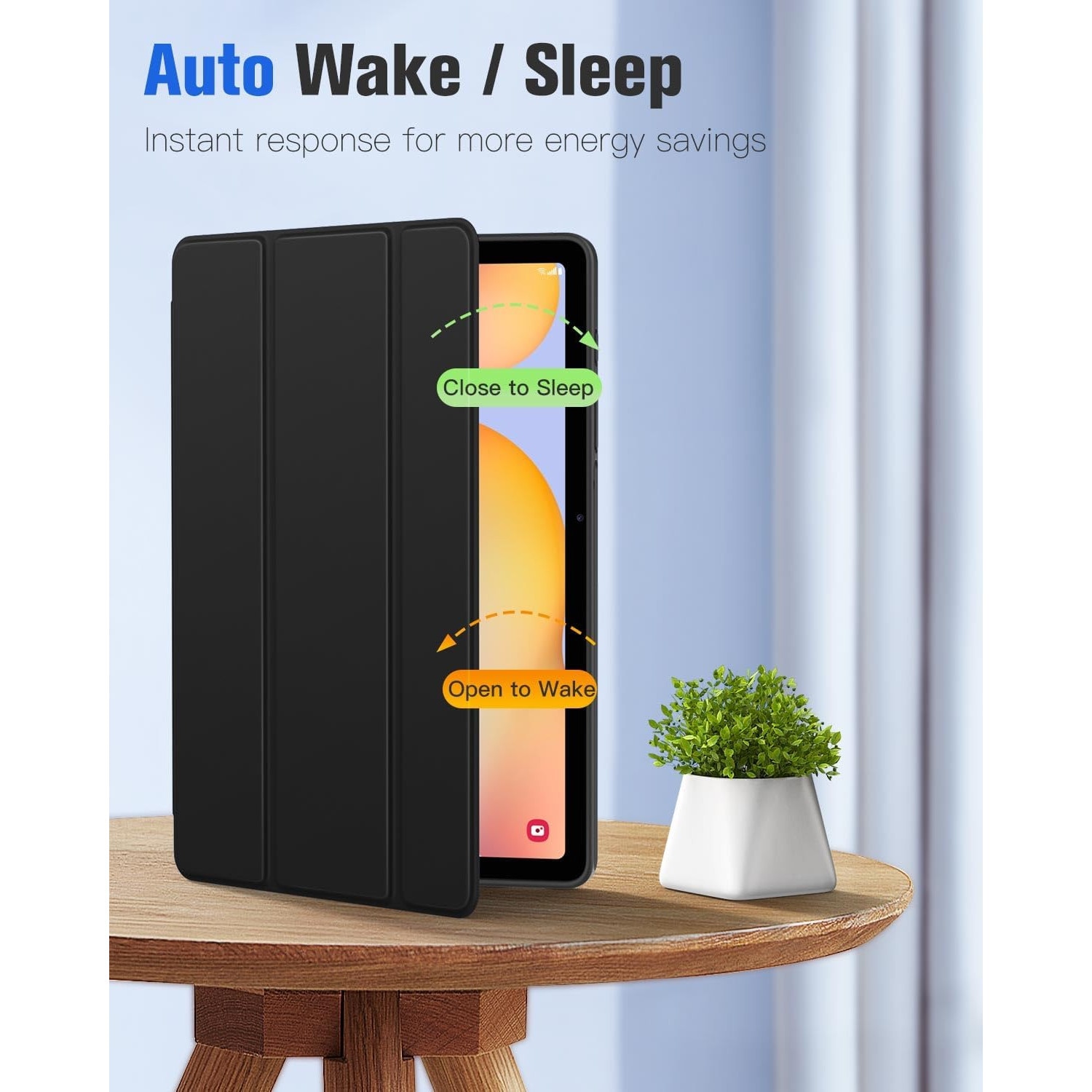 Husa pentru Samsung Tab S6 Lite (Evo) 10.4" 2024, Silicon TPU, Smart Cover – Negru