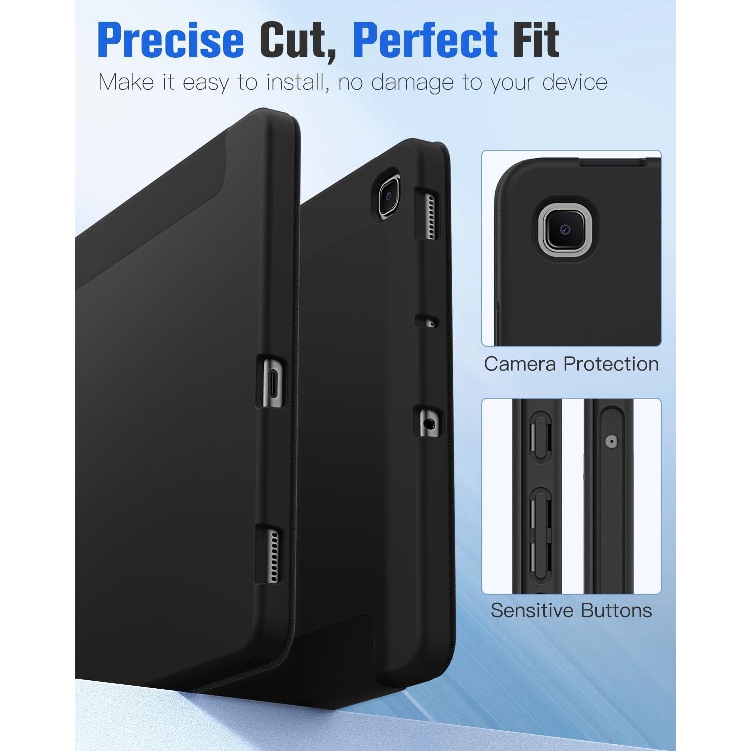 Husa pentru Samsung Tab S6 Lite (Evo) 10.4" 2024, Silicon TPU, Smart Cover – Negru