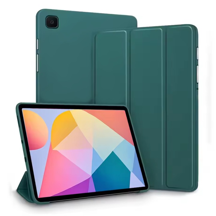 Husa pentru Samsung Tab S6 Lite (Evo) 10.4" 2024, Silicon TPU, Smart Cover – Verde Marin