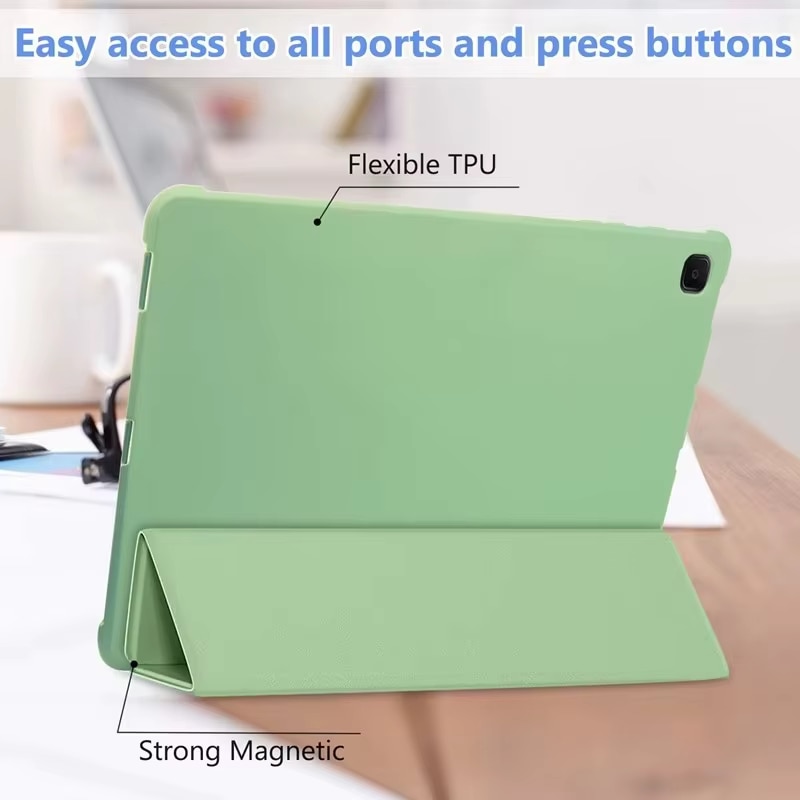 Husa pentru Samsung Tab S6 Lite (Evo) 10.4" 2024, Silicon TPU, Smart Cover – Verde menta