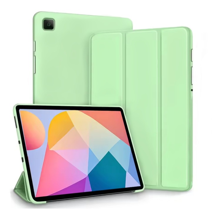 Husa pentru Samsung Tab S6 Lite (Evo) 10.4" 2024, Silicon TPU, Smart Cover – Verde menta
