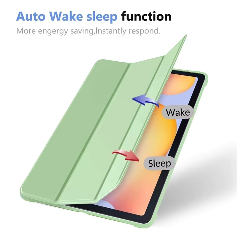 Husa pentru Samsung Tab S6 Lite (Evo) 10.4" 2024, Silicon TPU, Smart Cover – Verde menta