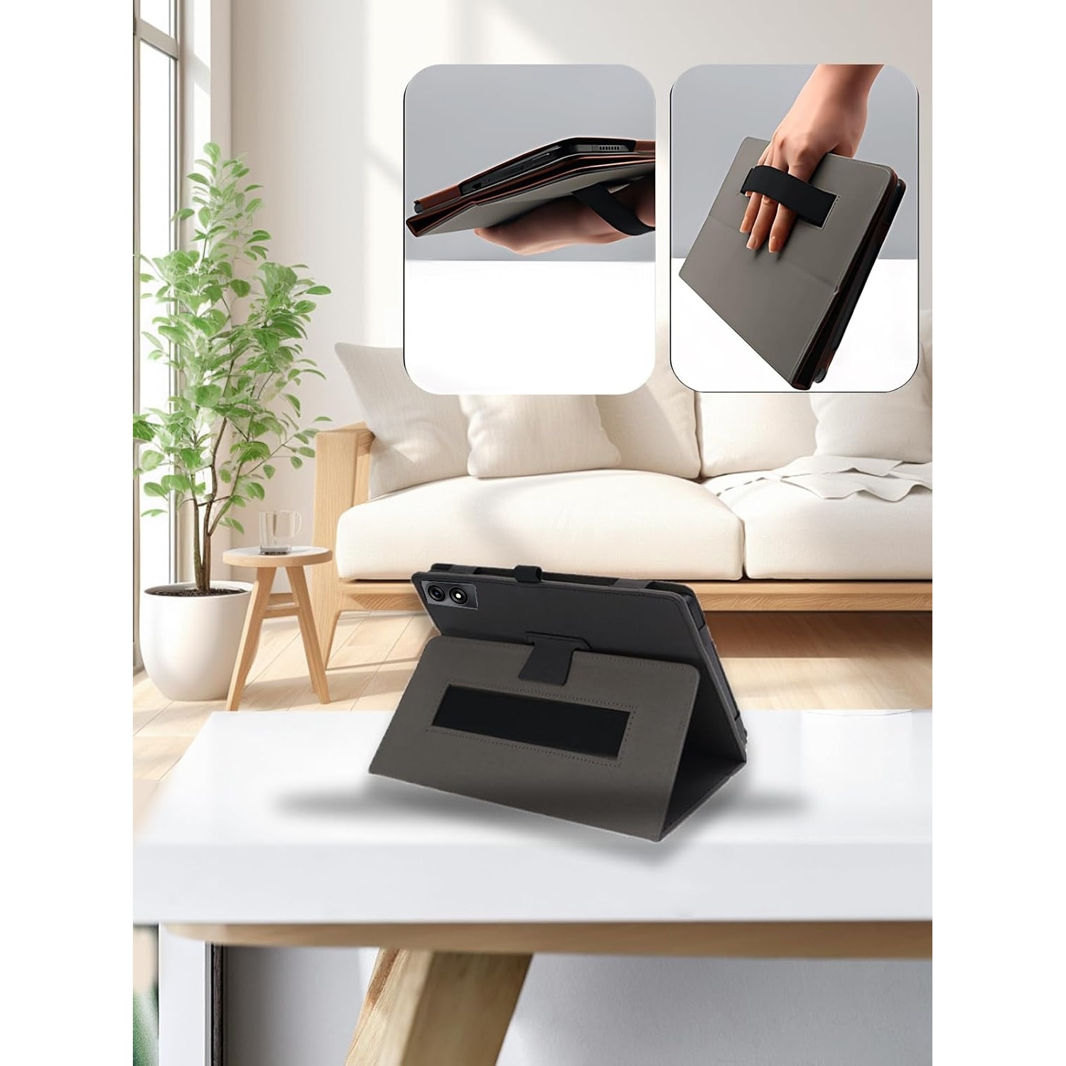 Husa pentru tableta Blackview Tab 11 (SE) 10.36'', Curea pentru Mana, Suport Stylus, Denim