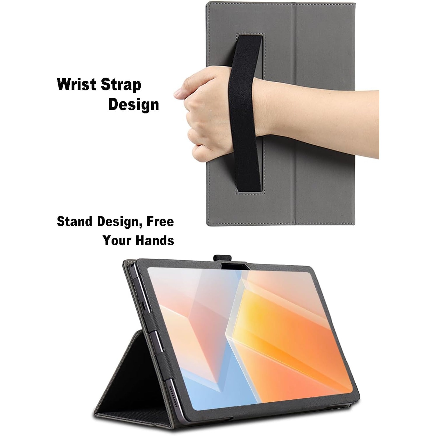 Husa pentru tableta Blackview Tab 16 Pro, 11.0", Curea pentru Mana, Suport Stylus, Denim
