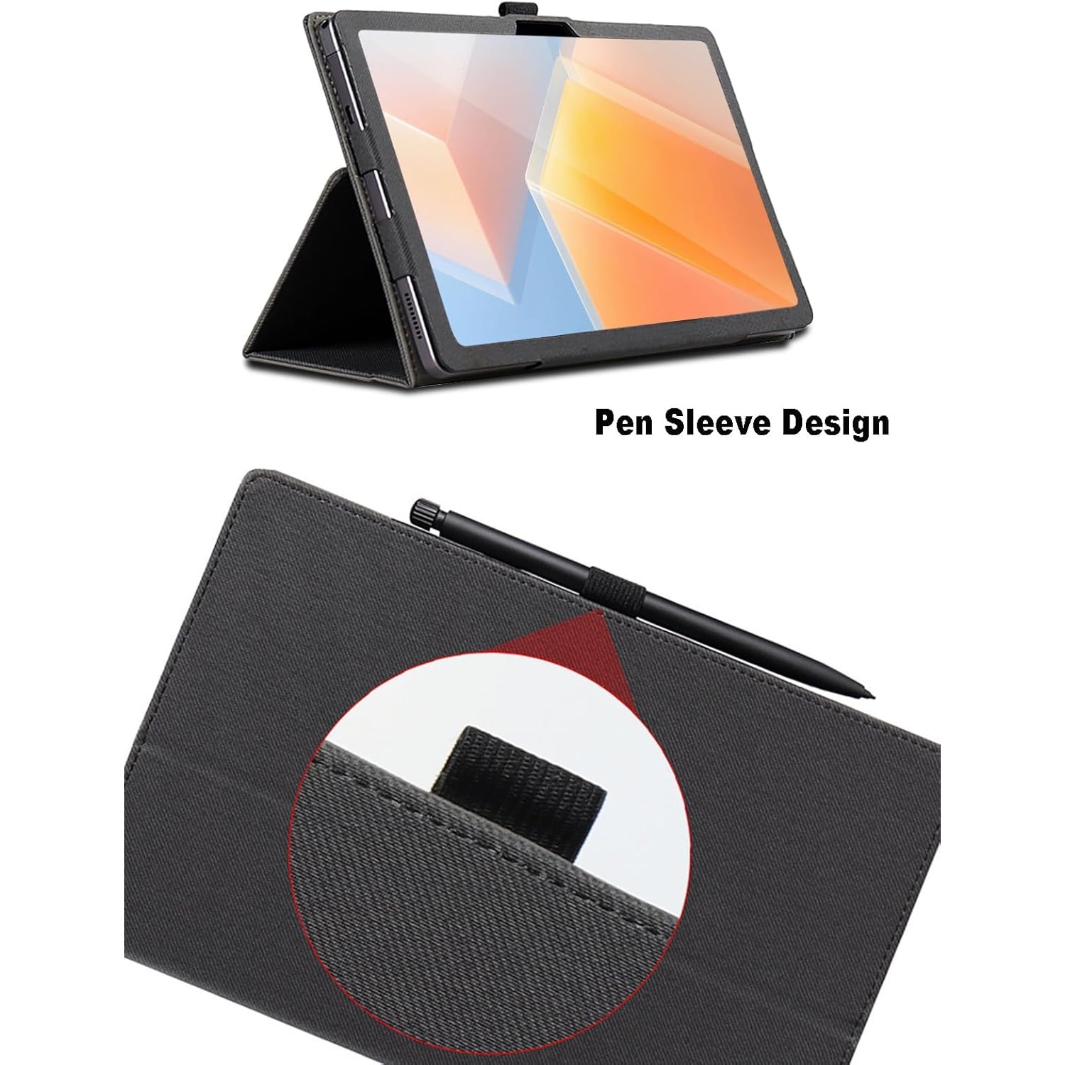 Husa pentru tableta Blackview Tab 16 Pro, 11.0", Curea pentru Mana, Suport Stylus, Denim