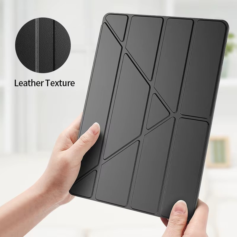 Husa Trifold Magnetica REVOMAG pentru Lenovo Idea Tab, 11", Negru, Ultra Slim, Spate transparent