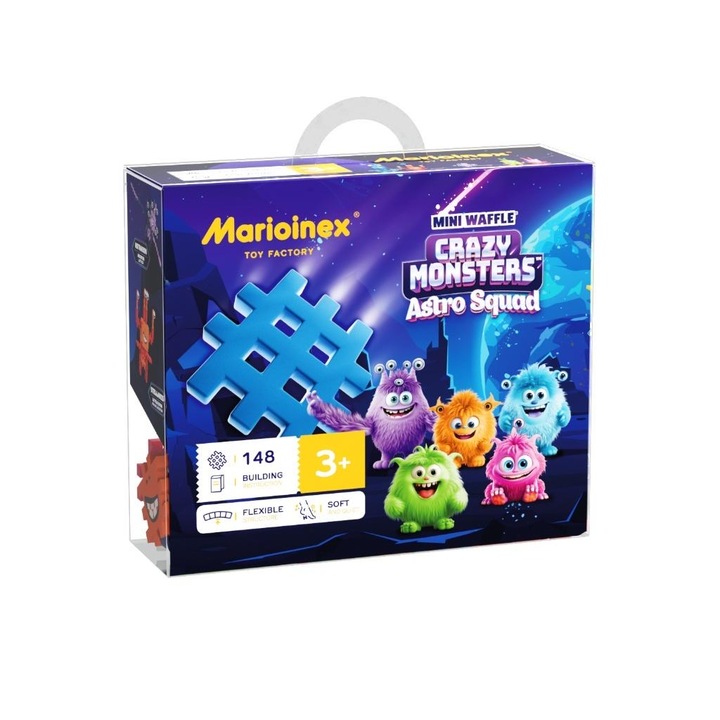 Set de constructie, Mini Waffle, Crazy Monsters, 148 bucati, pentru copii de la 6 ani