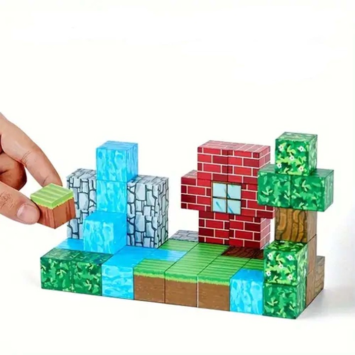 Minecube intelligens mágneses építőkockák kézműves modell 666 A király, gyerekeknek, 48 db, Dalimag