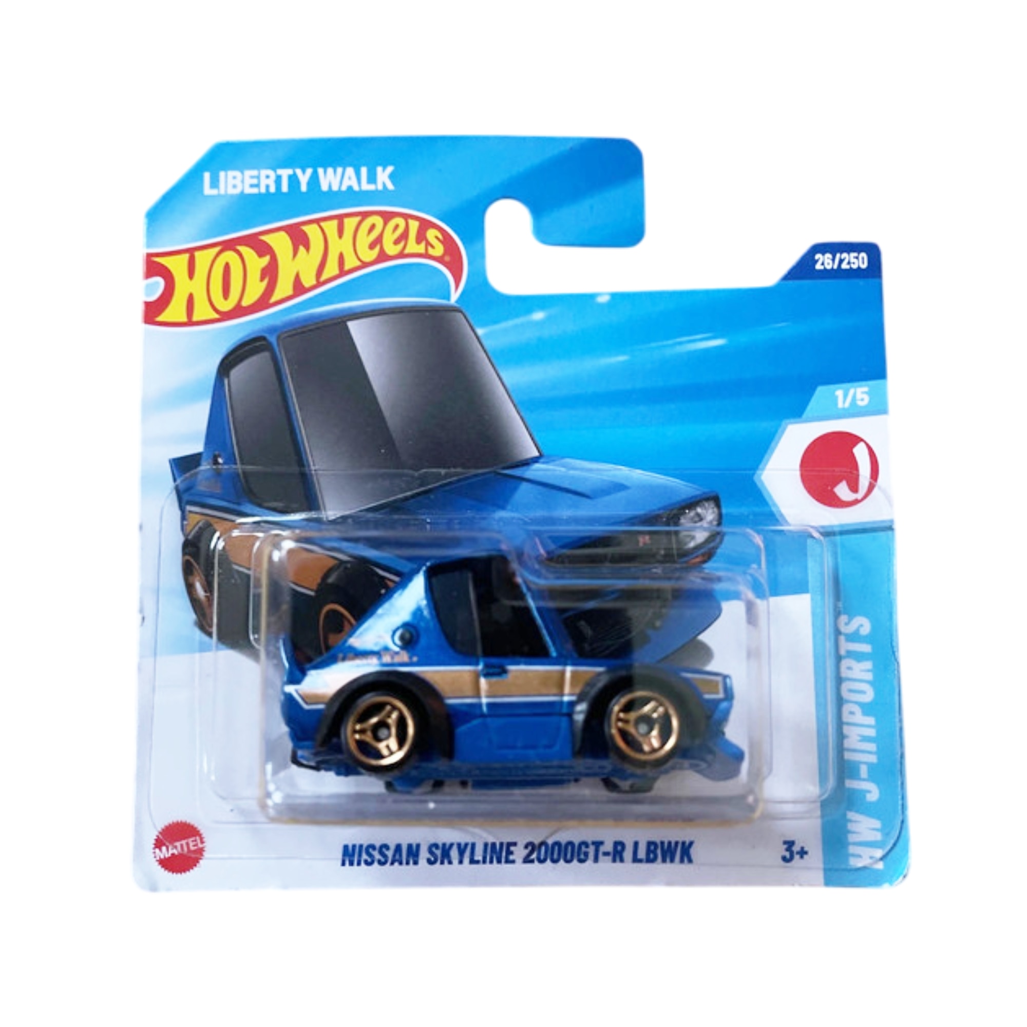 Masinuta Hot Wheels Nissan Skyline 2000GT-R LBWK, albastru, scara