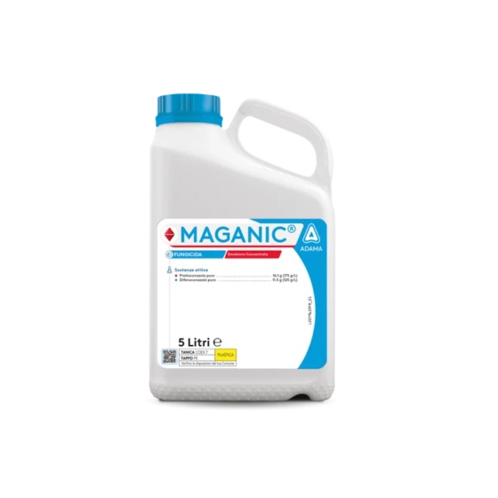 Fungicid recomandat pentru combaterea bolilor foliare si ale spicului in culturile de cereale si combaterea putregaiului negru al rapitei, Maganic, 5 l