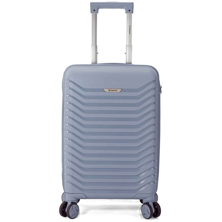 Troler mare, Benzi BZ 5820, 76x48x29, bagaj de cala, polipropilena, cifru, 4 roti 360°, albastru deschis