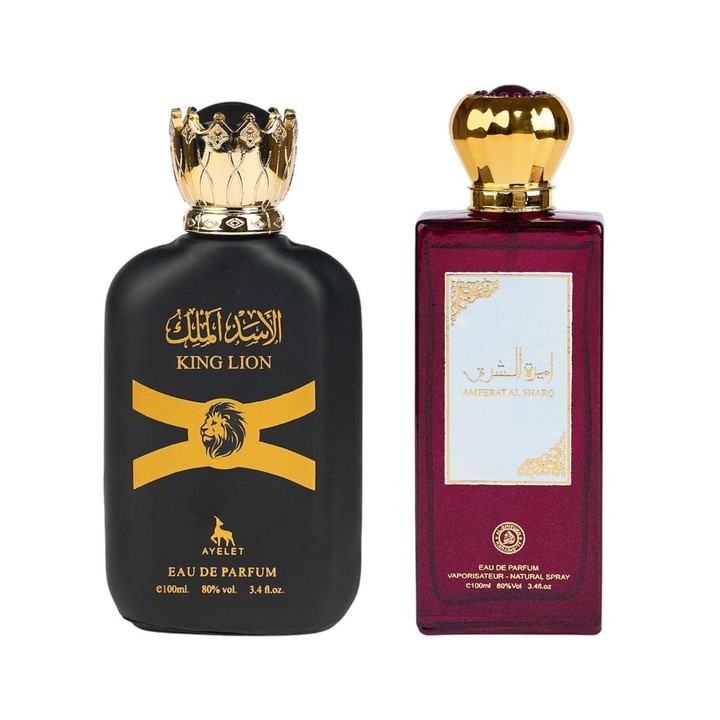 Eau de Parfum készlet, King Lion / Ameerat Al Sharq, Férfi és Női, 2x100 ml