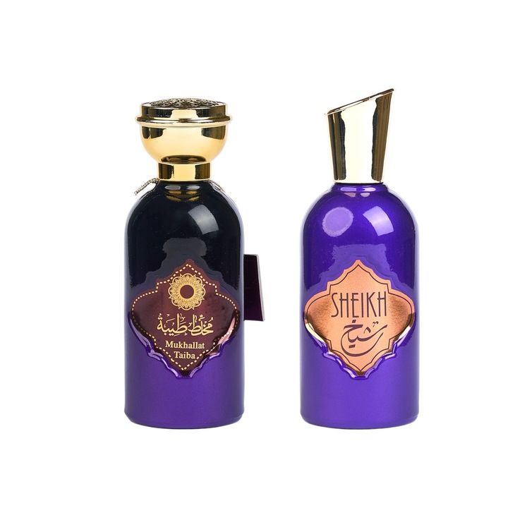 Eau de Parfum készlet, Mukhallat Taiba / Sheikh, női és férfi, 2x100 ml