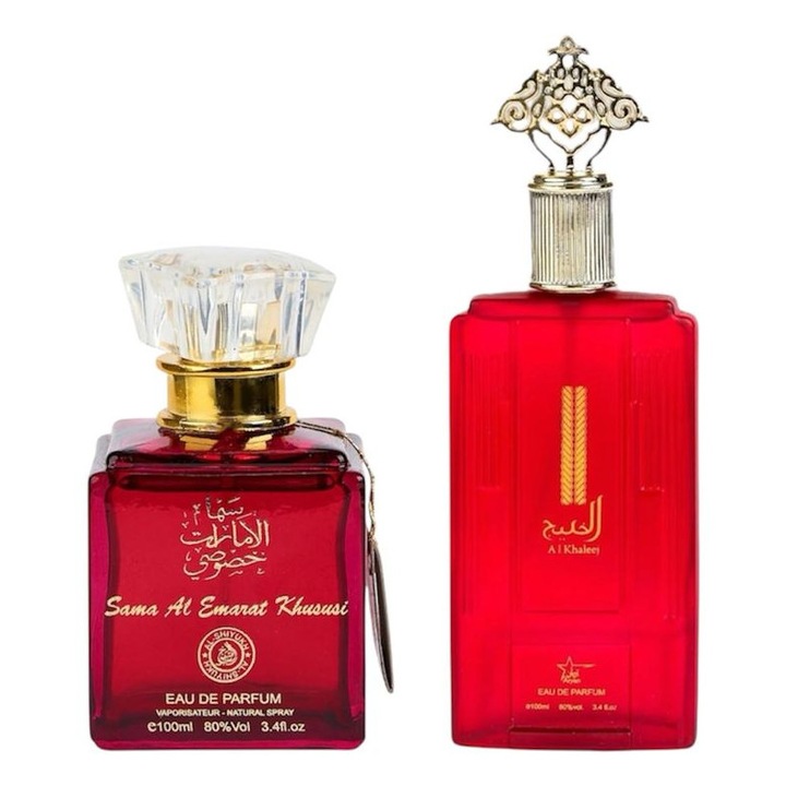 Set Apa de Parfum, Sama Al Emarat Khususi/Al Khaleej, Femei, 2x100 ml