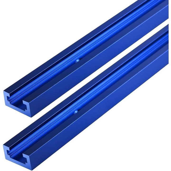 Set de 2 T-track-uri din aluminiu, 500mm, albastru