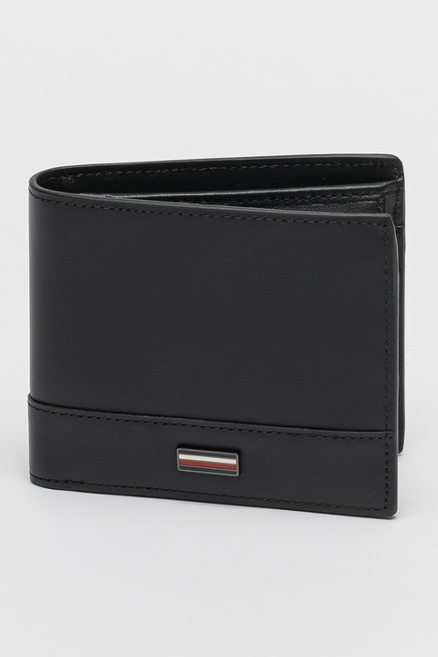 Tommy Hilfiger, Кожен портфейл с двойно прегъване, Черен
