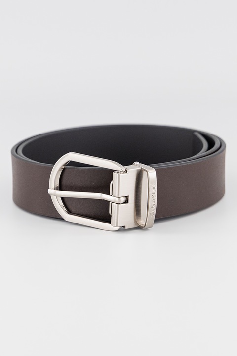 CALVIN KLEIN, Curea lata de piele, Maro inchis, 95