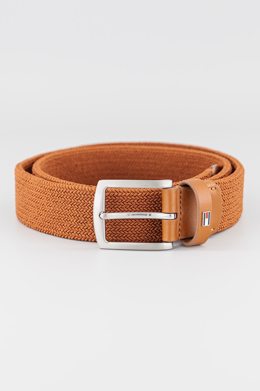 Tommy Hilfiger, Curea cu aspect tesut, Maro cognac, 105