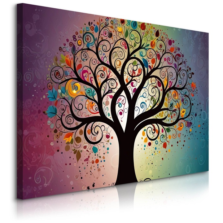 Tablou Pentru Sufragerie Dormitor Frunze De Copac Colorate 100 cm x 70 cm Stil