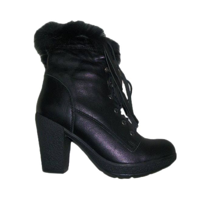 Botine chic cu toc mediu,D&J Exclusive, Negru