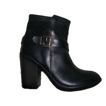 Botine din piele cu model de curea,D&J Exclusive, Negru Botine din piele cu model de curea,D&J Exclusive, Negru