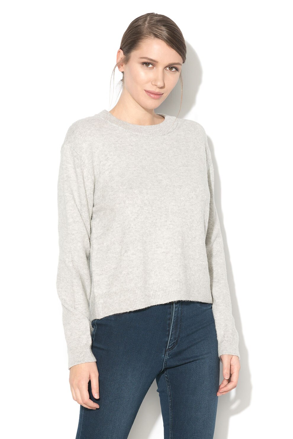 Cheap Monday, Pulover cu decupaj pe partea din spate, Gri melange, L