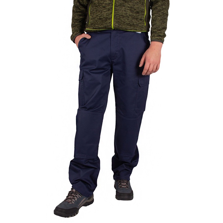 FIRI Pantaloni de lucru pentru barbati, talie, buzunare multifunctionale, albastru marin, 48