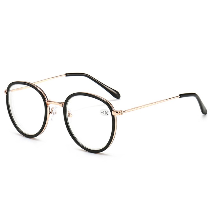Ochelari de citit cu rame rotunde, stil coreean, anti-lumina albastra, ultra usori, unisex