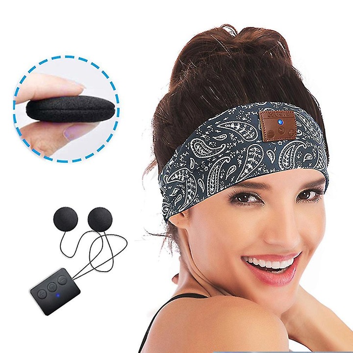 Casti Bluetooth wireless pentru somn, cu microfon, 13h autonomie, 23.5x35cm, set