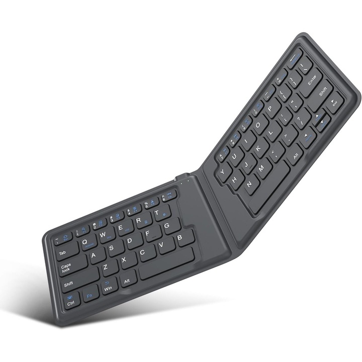 Tastatura Bluetooth pliabila, design ergonomic, piele clasica, dimensiuni 32x9.7x0.5cm