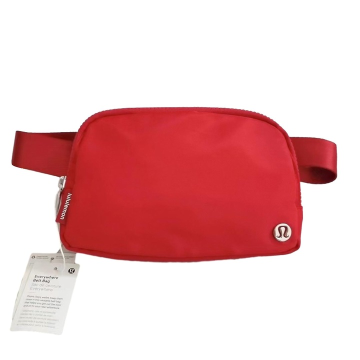 Lululemon Everywhere uniszex övtáska, piros, 19x13cm