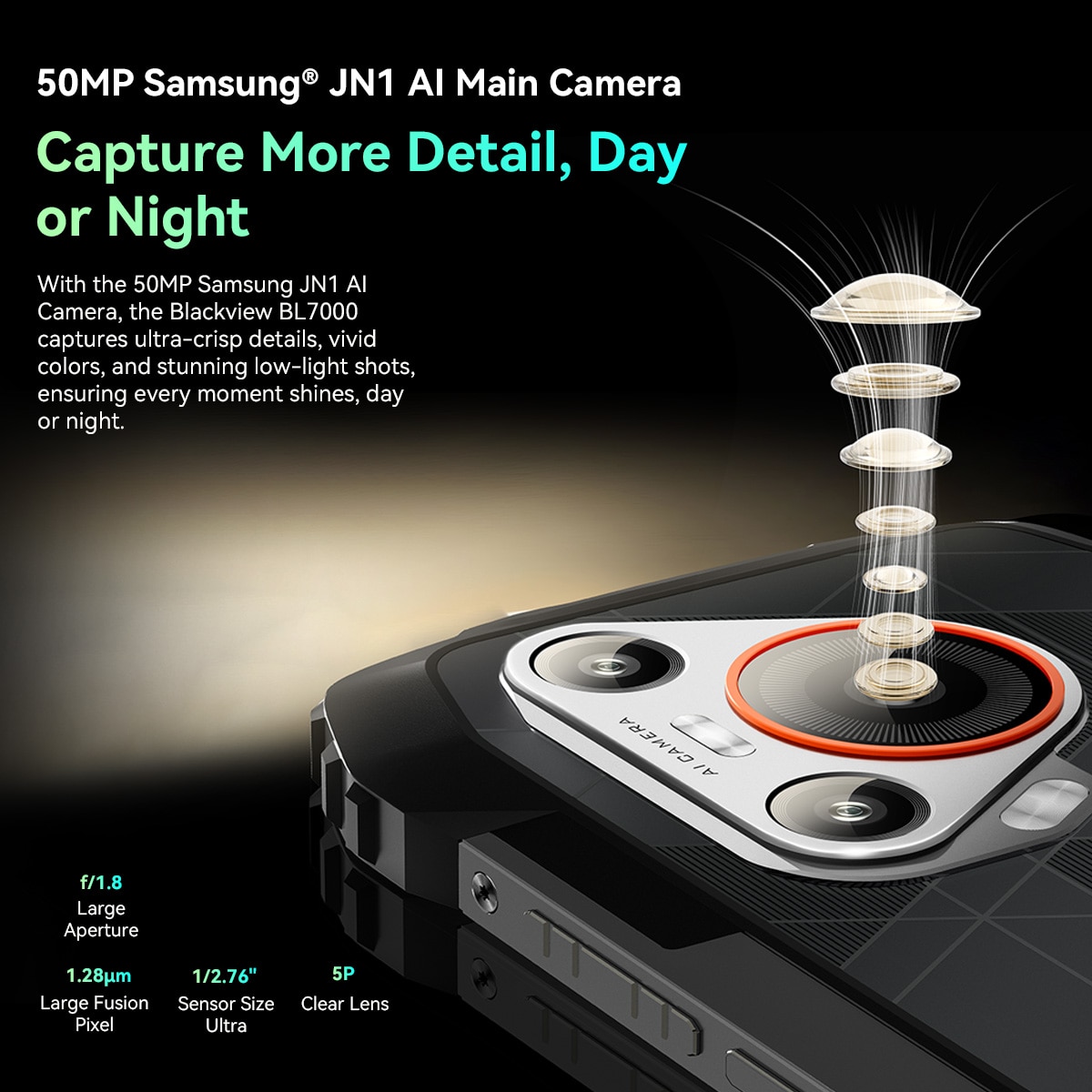 Telefon mobil Blackview BL7000, 5G, 6.78" FHD+, 24GB RAM(8GB + 16GB extensibili), 256GB ROM, Android 15, 7500mAh, 8 cores, Dual SIM, Arm Mali-G57 MC2, NFC/Amprenta/caracteristici faciale, Portocaliu