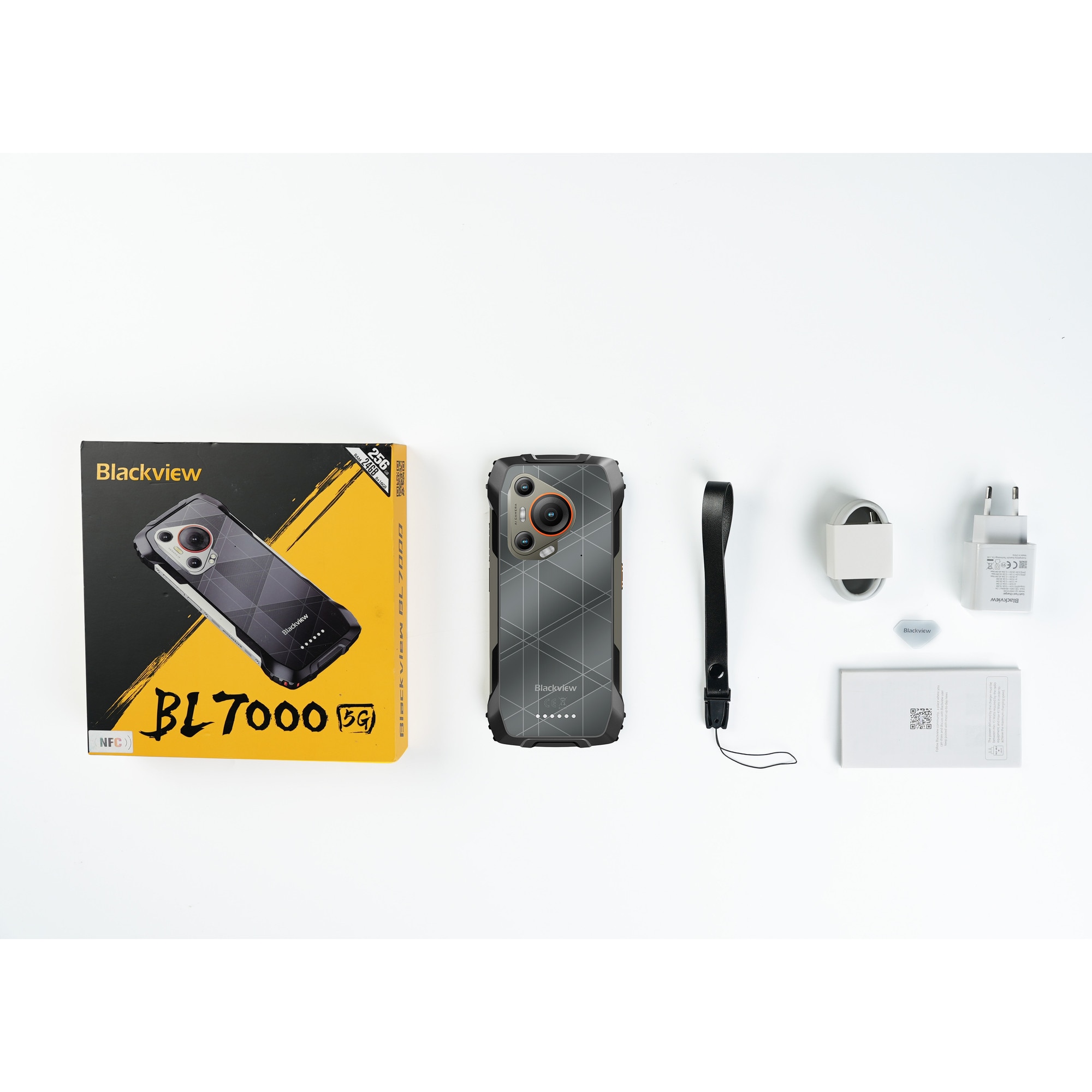 Telefon mobil Blackview BL7000, 5G, 6.78" FHD+, 24GB RAM(8GB + 16GB extensibili), 256GB ROM, Android 15, 7500mAh, 8 cores, Dual SIM, Arm Mali-G57 MC2, NFC/Amprenta/caracteristici faciale, Portocaliu