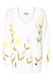 TATUUM, Pulover cu model floral, Alb, Galben, L