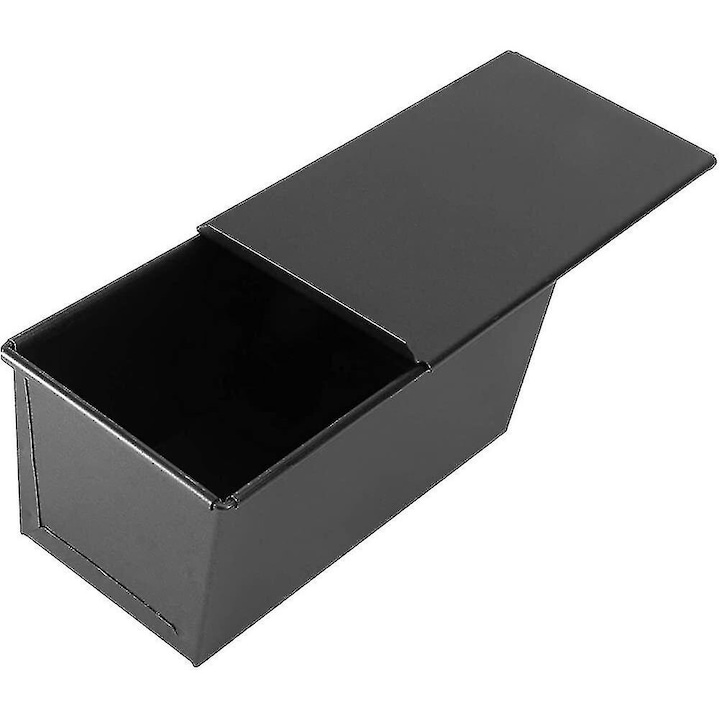Tava de copt pentru paine cu capac, neagra, 30x10x10cm