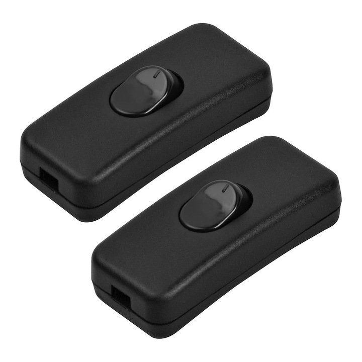 2 db soros kapcsoló szett, 2A 250V, műanyag, 60x26x14.5mm, fekete