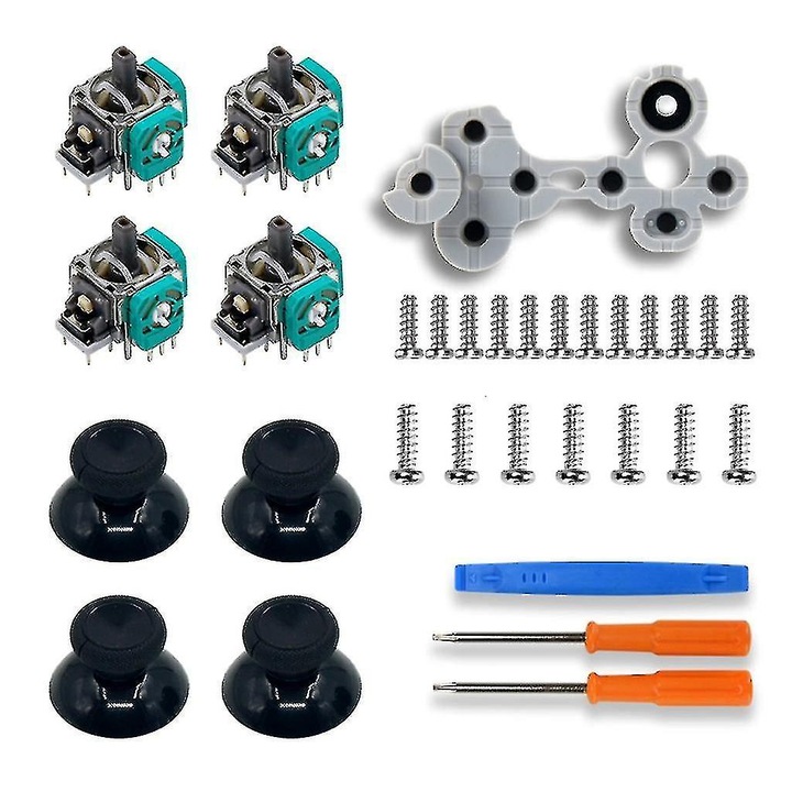 Set accesorii joystick 3D pentru controler Xbox-Series S-X, 4 senzori, 2 surubelnite, material ABS, 7.5cm