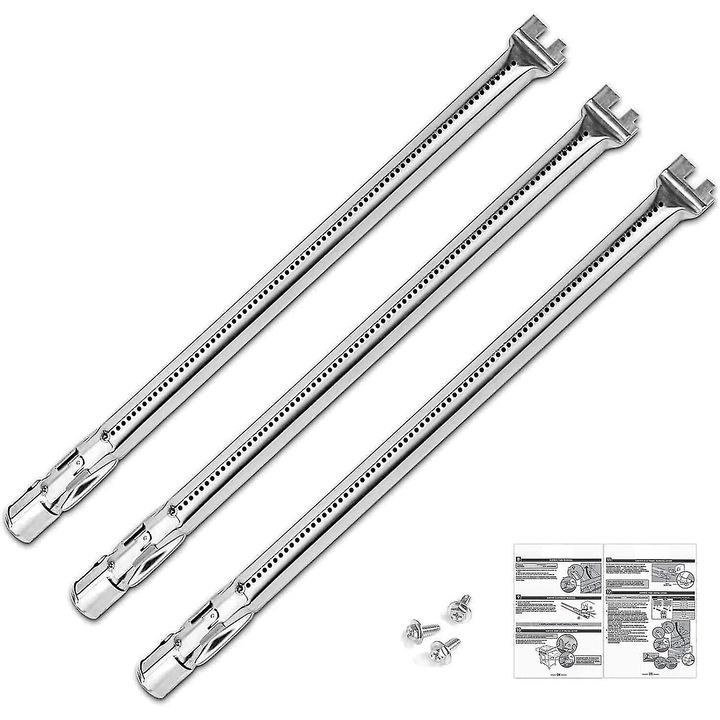 Rozsdamentes acél csere grillrács Weber Genesis 300-hoz, 19.5 hüvelyk, csavarkészlettel, korrózióálló