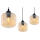 Lampa Suspendata, Light Home, Riffle, 15 x 15 Cm, 5 Puncte De Lumina, 230 V, Sticla, Abajur Cilindric, Inaltime Reglabila, Design Modern, Miere, Constructie Metalica