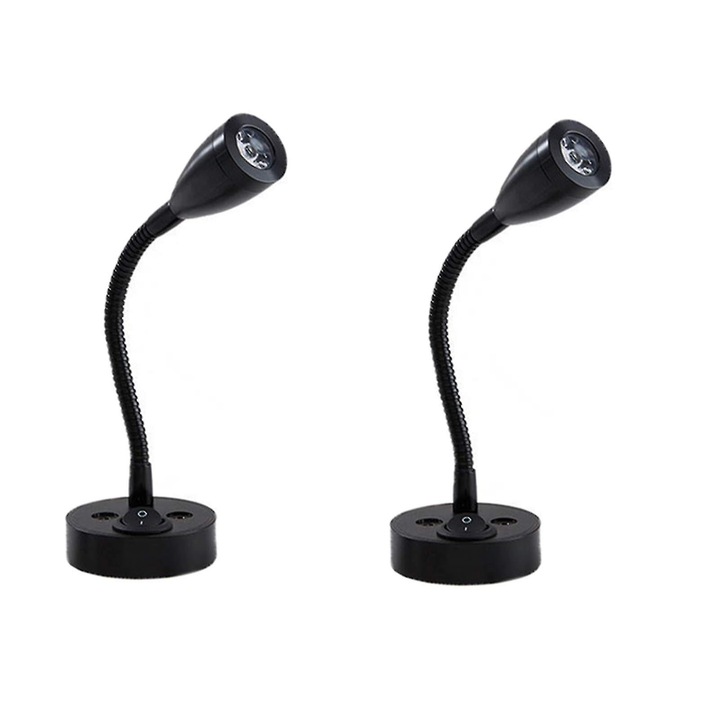 Lampa de citit LED 12V, ajustabila 180°, iluminare moale 6000K, pentru vehicule