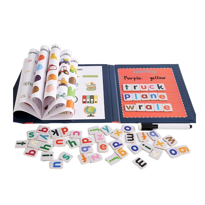 Carte educationala pentru invatare ortografie, magnetic, multicolor